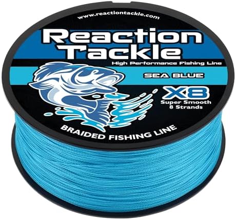 Reaction Tackle Braided Fishing Line - Pro Grade Power Performance for Saltwater or Freshwater Fish - Colored Fishing Line Braid for Extra Visibility