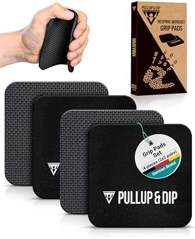PULLUP & DIP Neoprene Grip Pads for Weightlifting [Set of 4], Workout Pads, The Alternative to Gym Workout Gloves, Gym Pads for Weightlifting & Calisthenics, No More Sweaty Gym Gloves