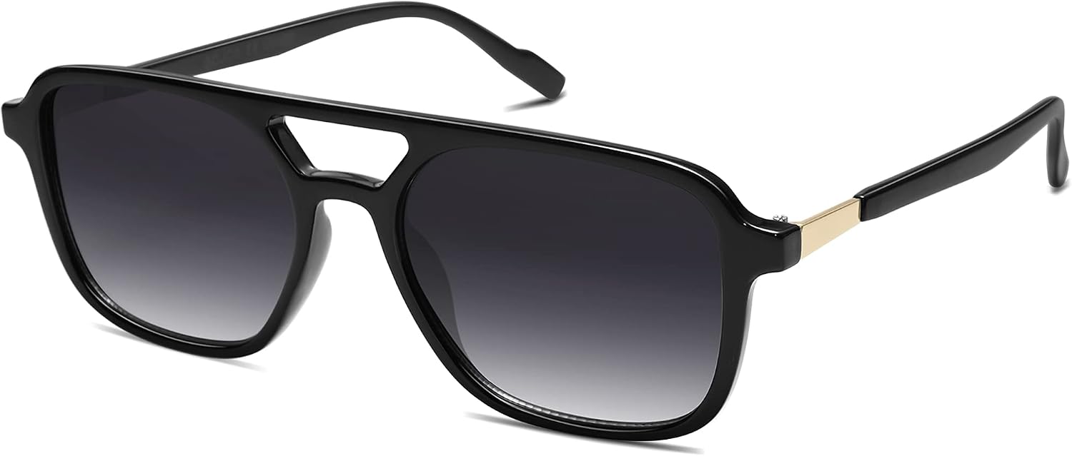 SOJOS Retro Aviator Sunglasses Womens Mens,Trendy Rectangle Shades SJ2202