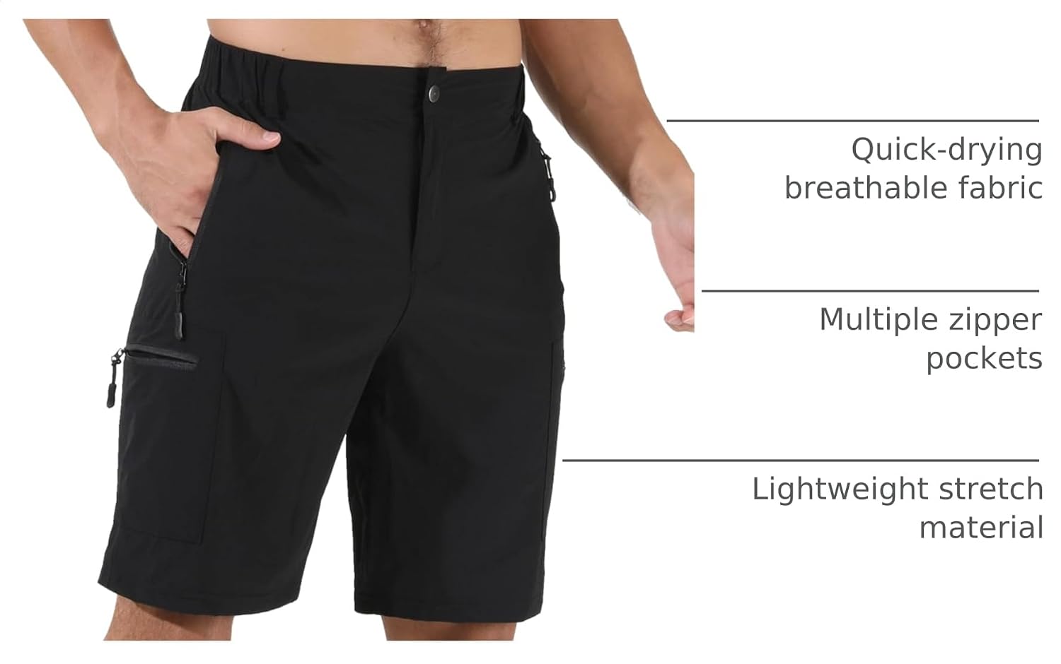 Suwangi Mens Hiking Cargo Shorts Casual Travel Tactical Short for Men