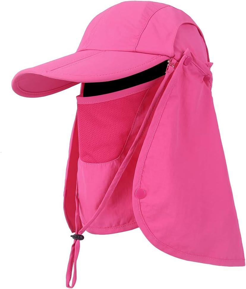 CRISTGEE Foldable Sun Cap, Fishing Hats, UPF 50+ Protection Caps with Face Mask Neck Flap