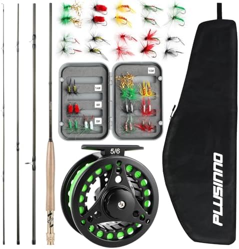 PLUSINNO Fly Fishing Rod and Reel Combo Kit, Fly Fishing Rod for Starters