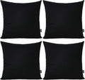 Thmyo 4-Pack 100% Cotton Solid Decorative Throw Pillow Case 18x18inch Black