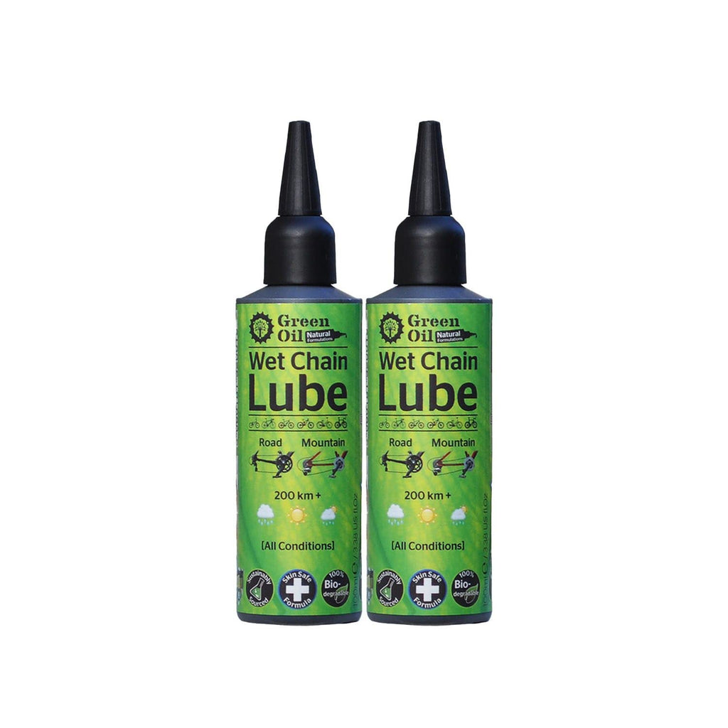 GREEN OIL Cycle Chain Lube, 100 ml, Suited for All Bikes, Wet & Dry Conditions, Biodegradable, Natural, Eco Friendly, Skin Safe, Free of PTFE PFOA Palm Oil Petroleum, Award-Winning Lube, Made in UK