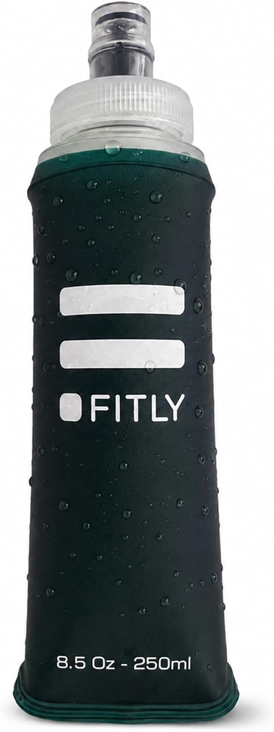 FITLY Soft Flask - Shrink As You Drink Soft Water Bottle for Hydration Pack - Folding Water Bottle Ideal for Running, Hiking, Cycling, Climbing & Rigorous Activity