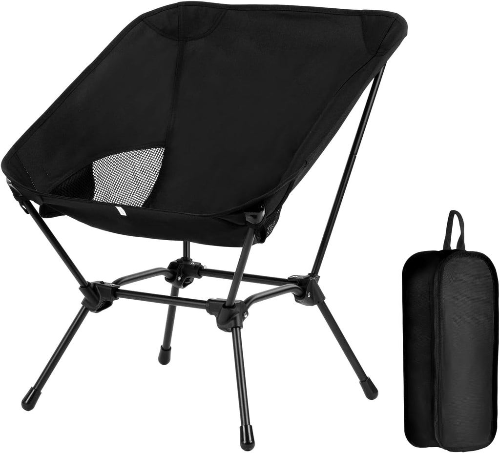 Low Back Camping Chair for Outdoor, 2-in-1 Height Adjustable, Heavy Duty