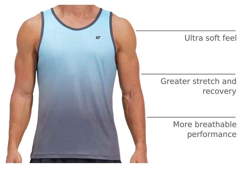 EZRUN Men's Quick Dry Workout Tank Top UPF 50+ Sweat-Wicking Gym Shirt