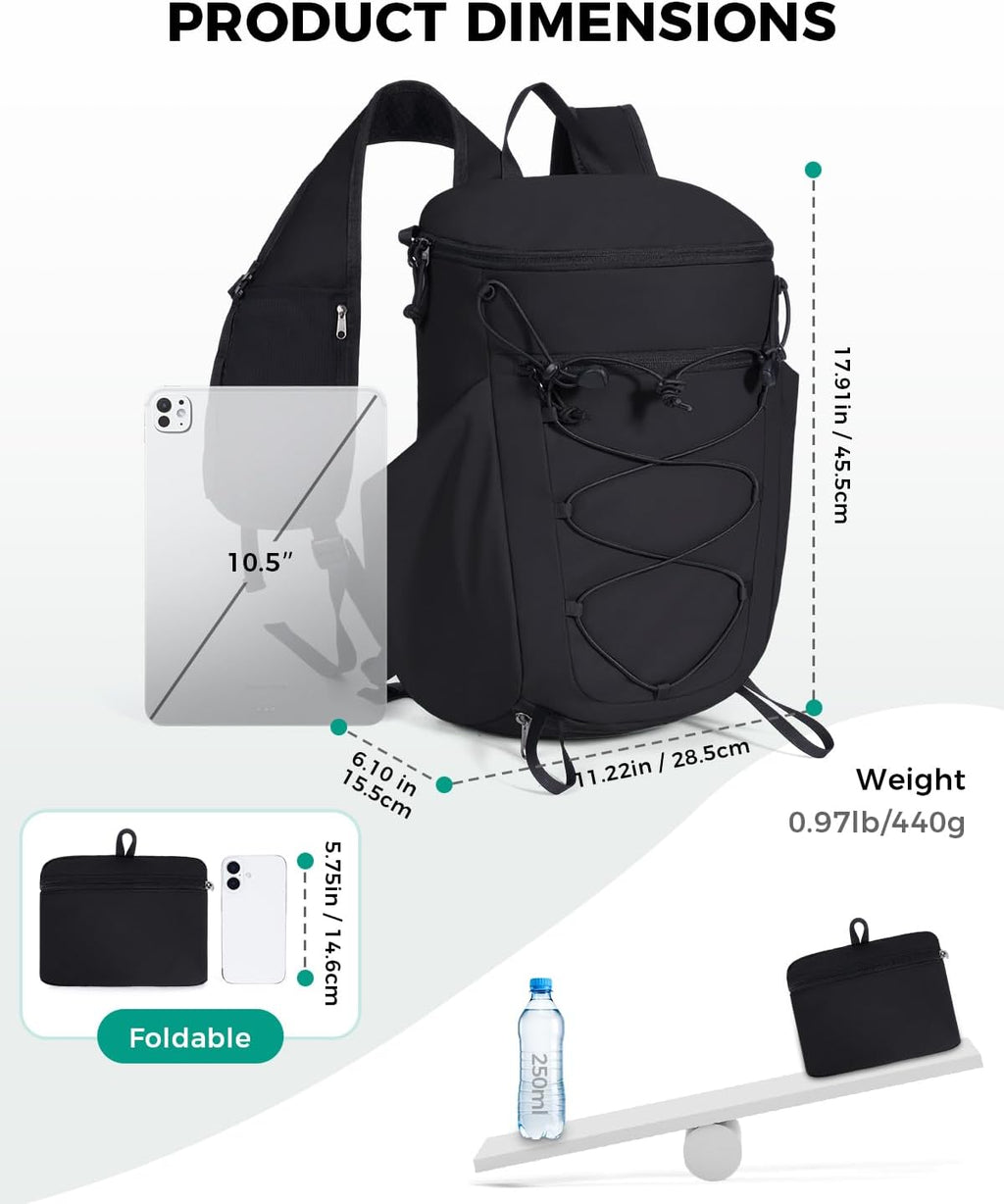 Blue Quartz Lightweight Hiking Backpack, 20L Packable Water Resistant Daypack with Phone Pocket & RFID Blocking for Travel, Camping, Outdoor Pack for Men Women