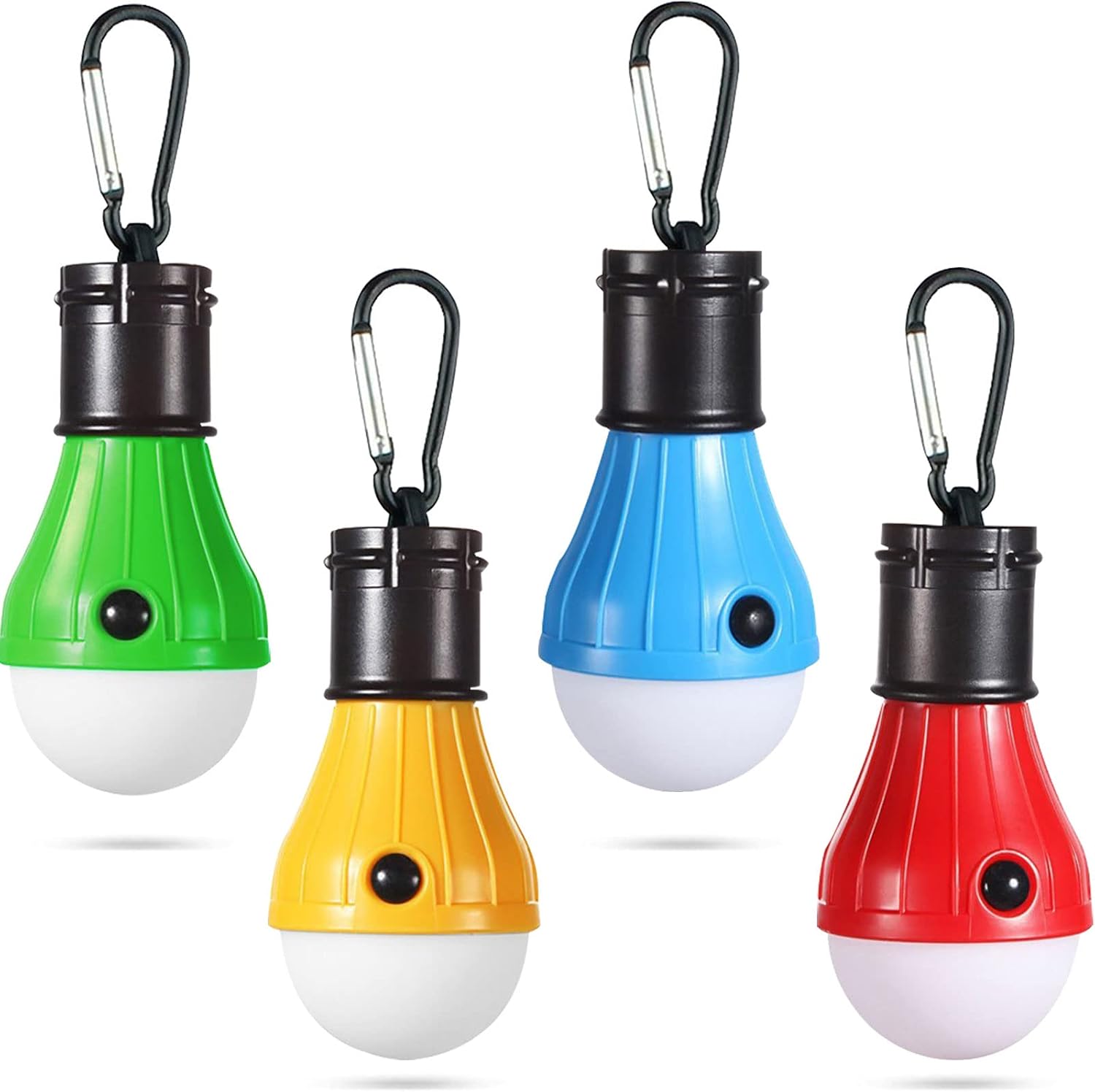 LED Camping Tent Lantern, Portable Outdoor Waterproof Emergency Light Bulb | Battery Powered with Clip Hook, Super Bright, for Hiking, Party，Camping, Fishing, Power Failure (5 Packs, Multi-Color)