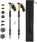 Amazon Basics Trekking Poles, Lightweight Collapsible Hiking Sticks with Quick Lock, EVA Grip & All-Terrain Accessories, Adjustable Aluminum, Black, 53in