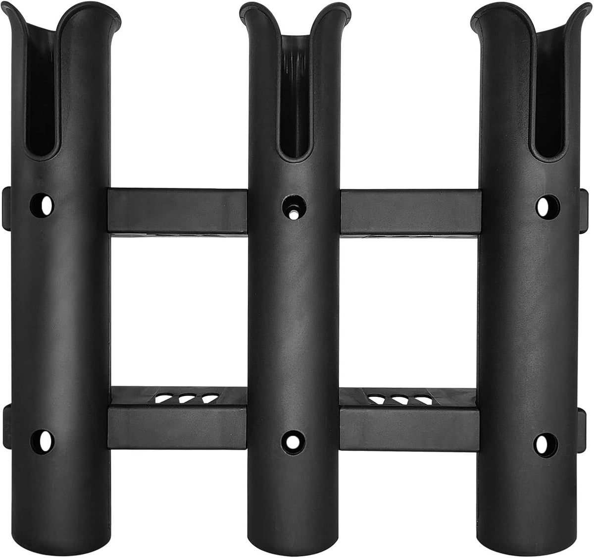 2Pcs Fishing Rod Holder Bracket Tube,3-Pole Side Mount Rod Holder with Screws Portable Boat Rod Rack Tube for Garage Wall Mounted Fishing Boat Golf Cart Cooler ATV Trailer