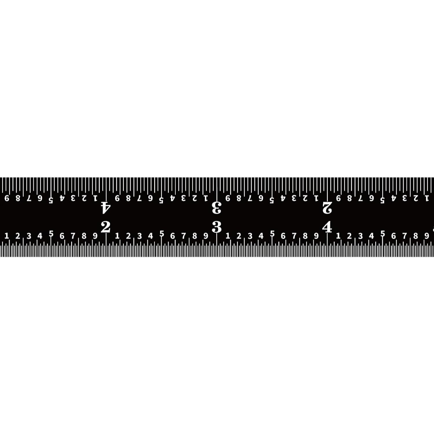 PEC Tools 6-inch Metal Ruler, Stainless Steel with Black Chrome Finish, 16R Graduation (1/32", 1/64", 1/50", 1/100") High-Precision, High Wear Resistance, High Contrast, Machinist Rule, Made in USA