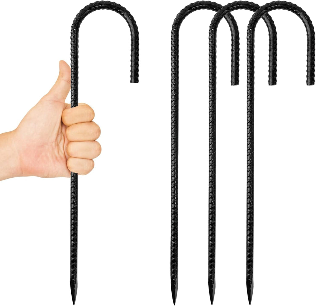 Anothera 8 Pack U Hooks Metal Stakes, 12 Inch Heavy Duty Rebar Stakes