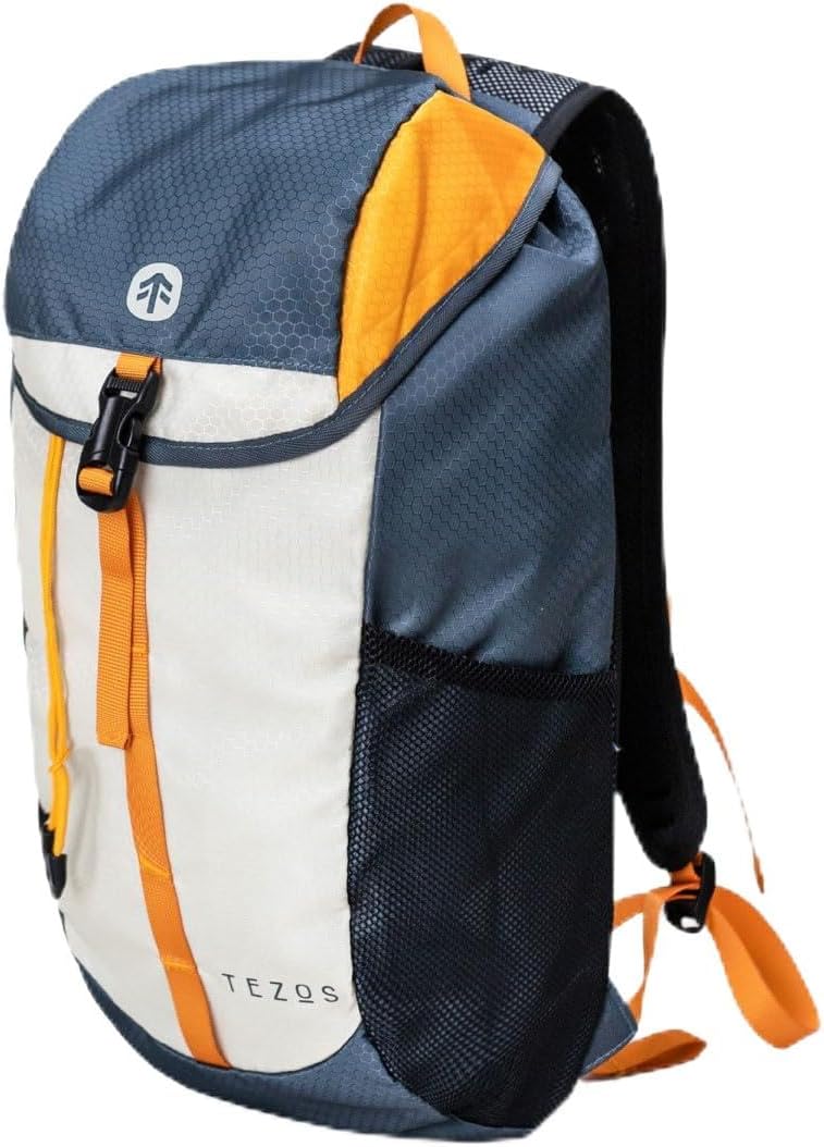Tezos Juniper Daypack, Lightweight Hiking Backpack and Hydration Pack for Camping, Travel, Biking, and the Outdoors, 16 Liter (Blue Storm)