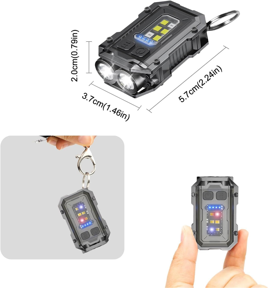 2Pack Rechargeable Keychain Flashlight with Hat Clip