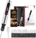 Engraving Pen, Ultimate Cordless Engraving Pen for Artists & DIYers - Engrave 60+ Surfaces - Beginner Friendly- 30 Bits & Mastery Guide (Grey)