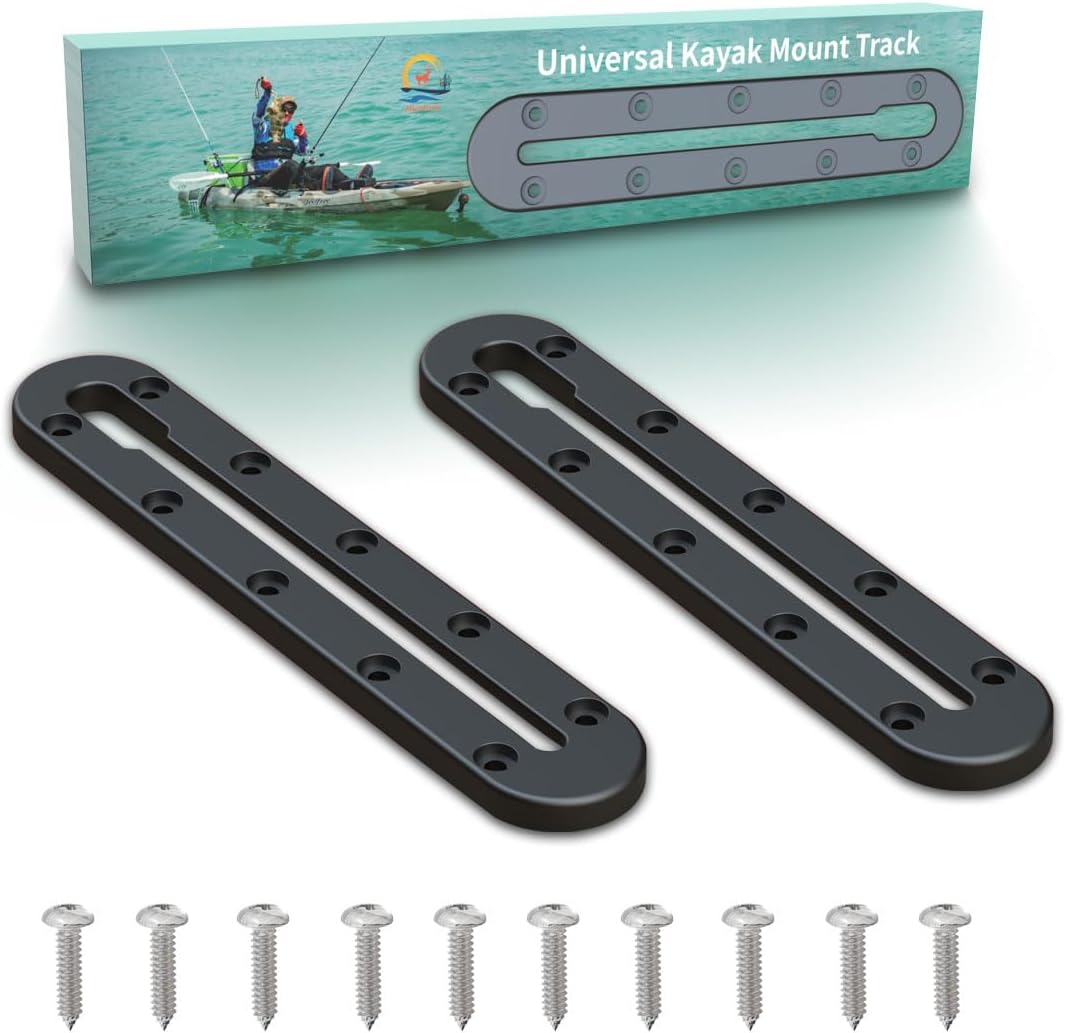 Huntury Kayak Track, Kayak Low Profile Track, Kayak Rail, Kayak Accessories Mount Track, Kayak Gear Track for Fishing Rod Holder, Fish Fider, Cup Holder, Anchor Cleats