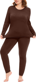 COOTRY Plus Size Thermal Underwear for Women Long Johns Top and Bottom Sets