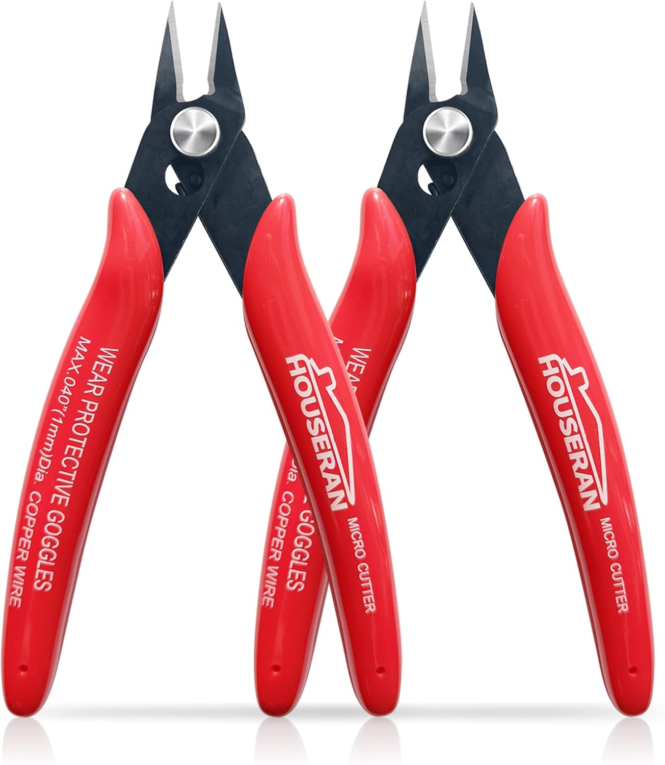 Small Wire Cutters, 10 PACK, 5 Inch, Micro Flush Cutter, Snips