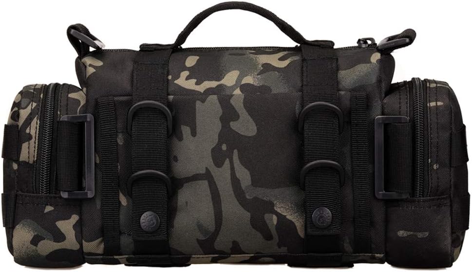 Utility 3P Military Tactical Duffle Waist Bags MOLLE Assault Shoulder Backpack Multifunction EDC Pouches Heavy Duty Fanny Packs (Black-Scorpion camouflage)