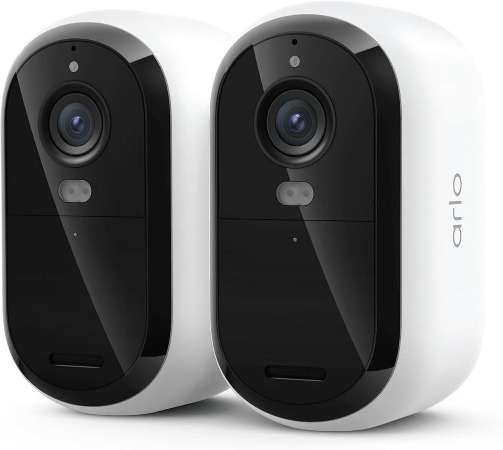 Security Cameras Wireless Outdoor - Arlo Essential Battery 2K (3rd Gen, Latest Version), Color Night Vision, Two-Way Audio, Home Security, Person/Package/Vehicle/Animal Detection, White - 2-Pack