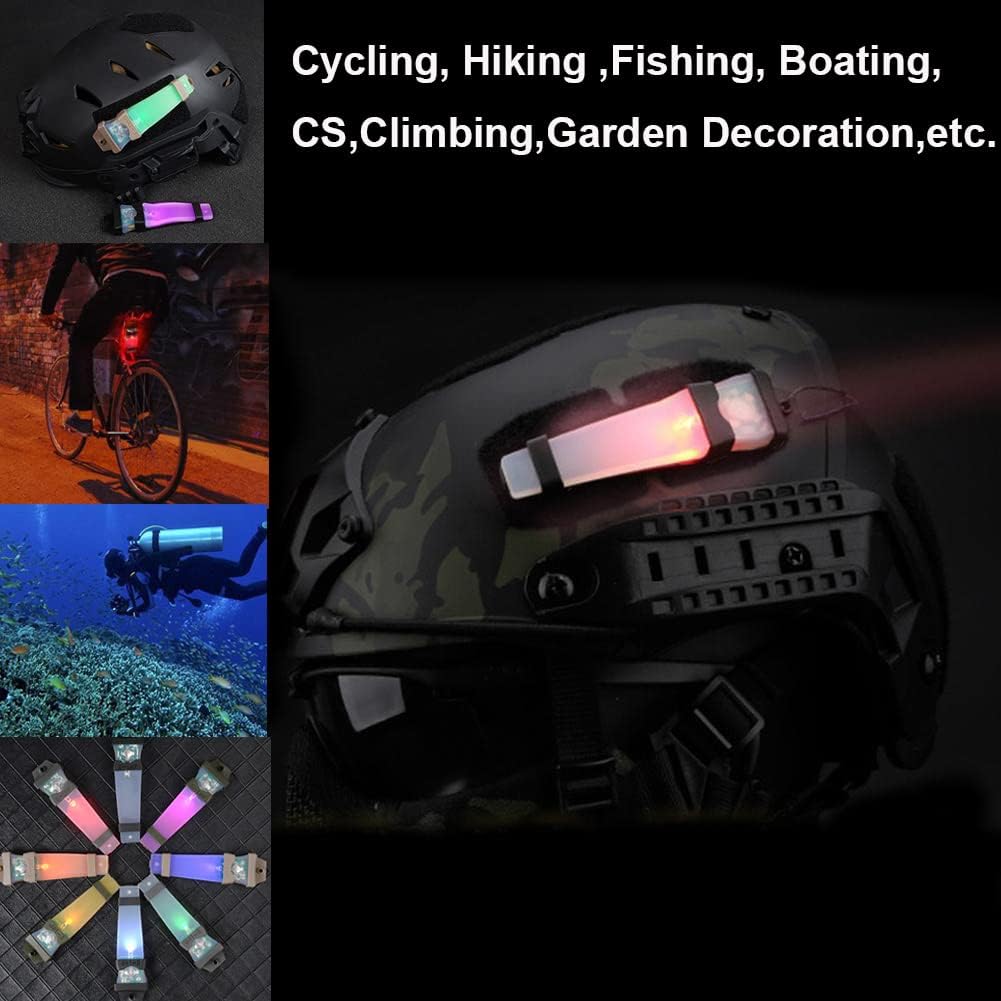 Helmet Signal Light Waterproof Survival Tactical Hiking Boating Cycling Personal Identification Marker Light (Hook Back Tan & Red)