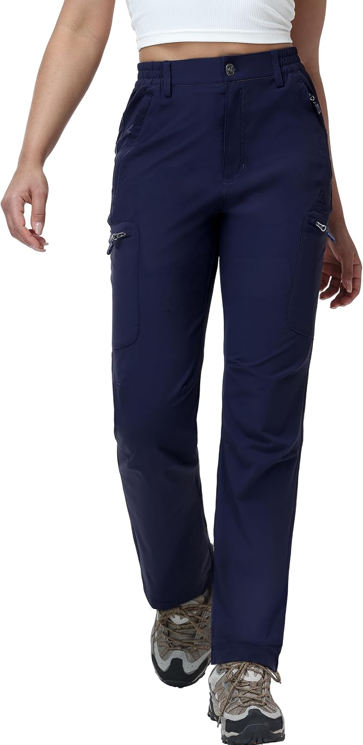 Haimont Women's Lightweight Hiking Cargo Pants with Zip Pockets