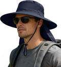 ZOORON Sun Hats for Men Women Fishing Hat with Neck Flap UPF 50+ Wide Brim