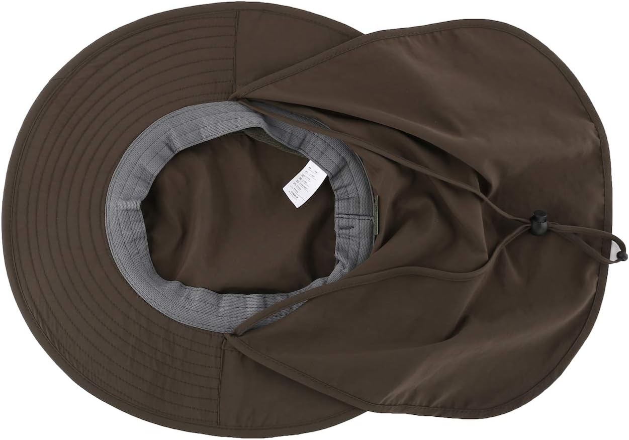 Home Prefer Outdoor UPF50+ Mesh Sun Hat Wide Brim Fishing Hat with Neck Flap Sun Hat for Men Women