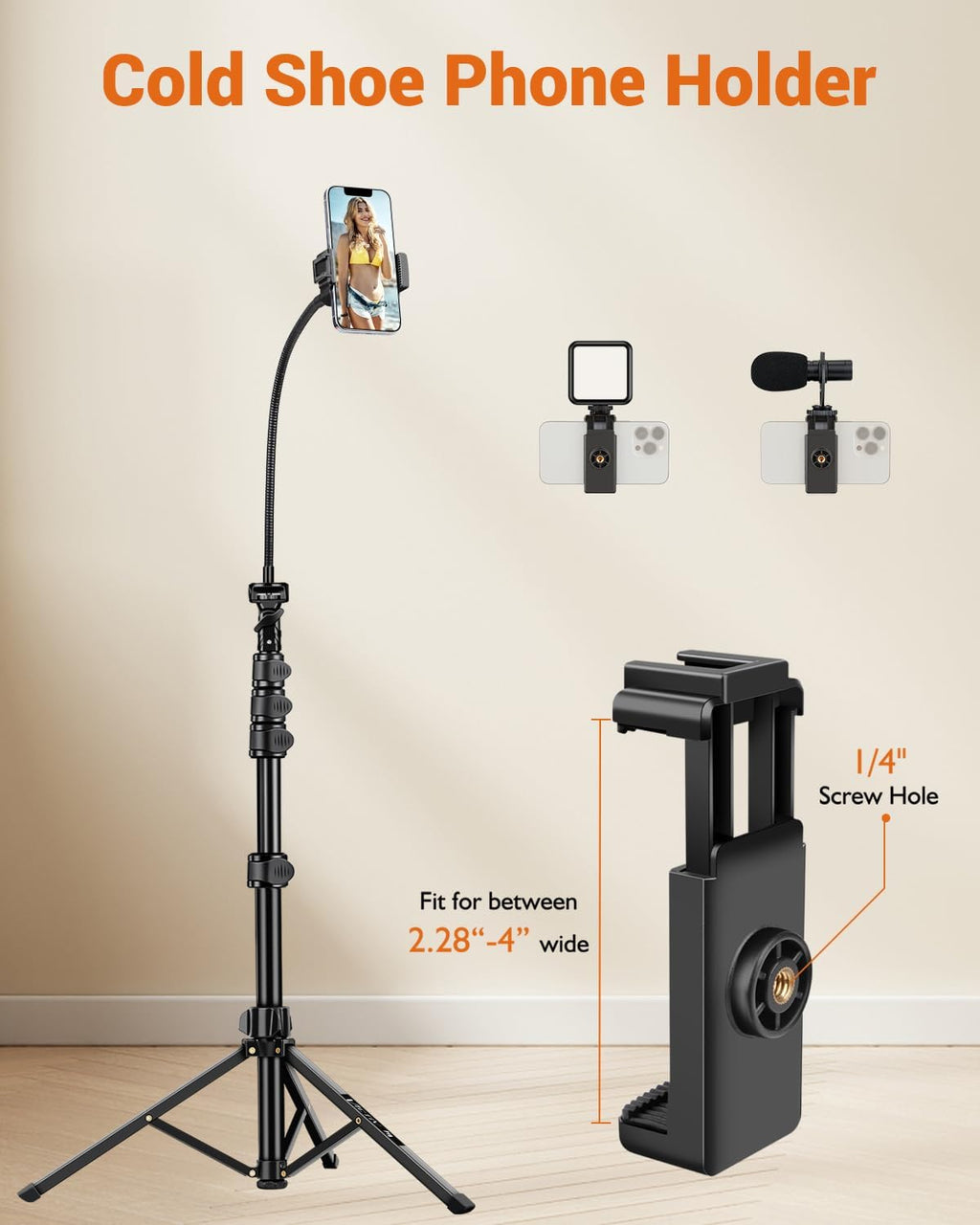 Victiv Phone Tripod, 85" Tall Tripod for iPhone with Remote & Phone Holder