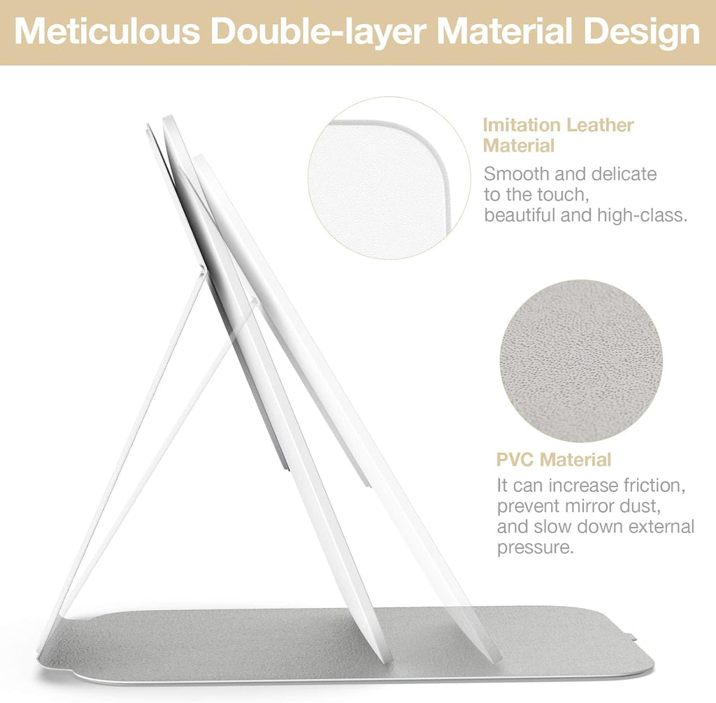 Kintion Travel Makeup Mirror, Portable LED Lighted Folding Mirror (White)