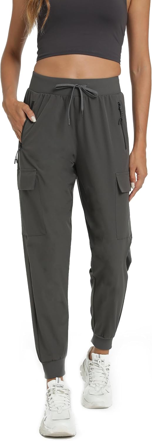 Womens Cargo Hiking Pants with 4 Pockets Lightweight Water Resistant