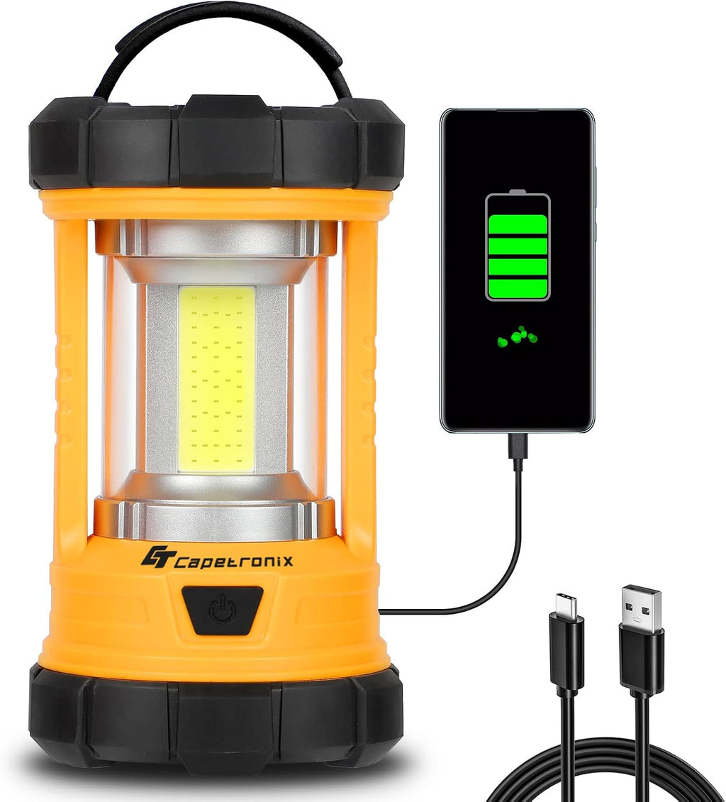 Camping Lantern, 3200LM Bright Camping Lights, 4600mAh Rechargeable LED Lantern, Flashlight for Power Outages/Fishing/Hurricane/Emergency, CT CAPETRONIX Camping Accessories (2-Pack)