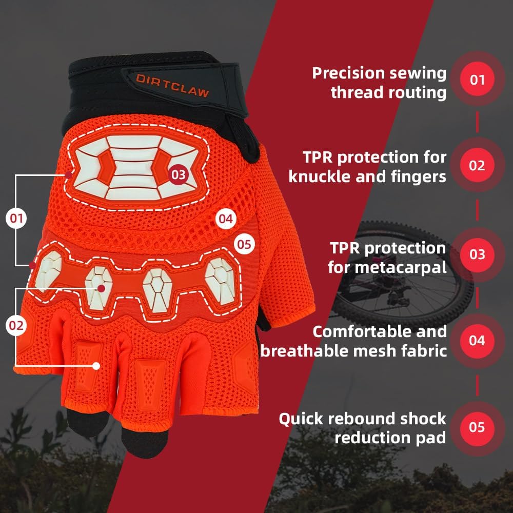 Seibertron Unisex BMX MX ATV MTB Racing Mountain Bike Bicycle Cycling Off-Road/Dirt Bike Gloves Road Racing Motorcycle Motocross Sports Gloves Touch Recognition Full Finger Glove