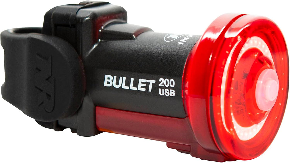 NiteRider Bullet 200 Bike Tail Light USB Rechargeable Powerful LED Rear Light Daylight Visible Easy to Install Road City Commuting Cycling Safety Flash 200 Lumens Day + Night Riding Bicycle Visibility