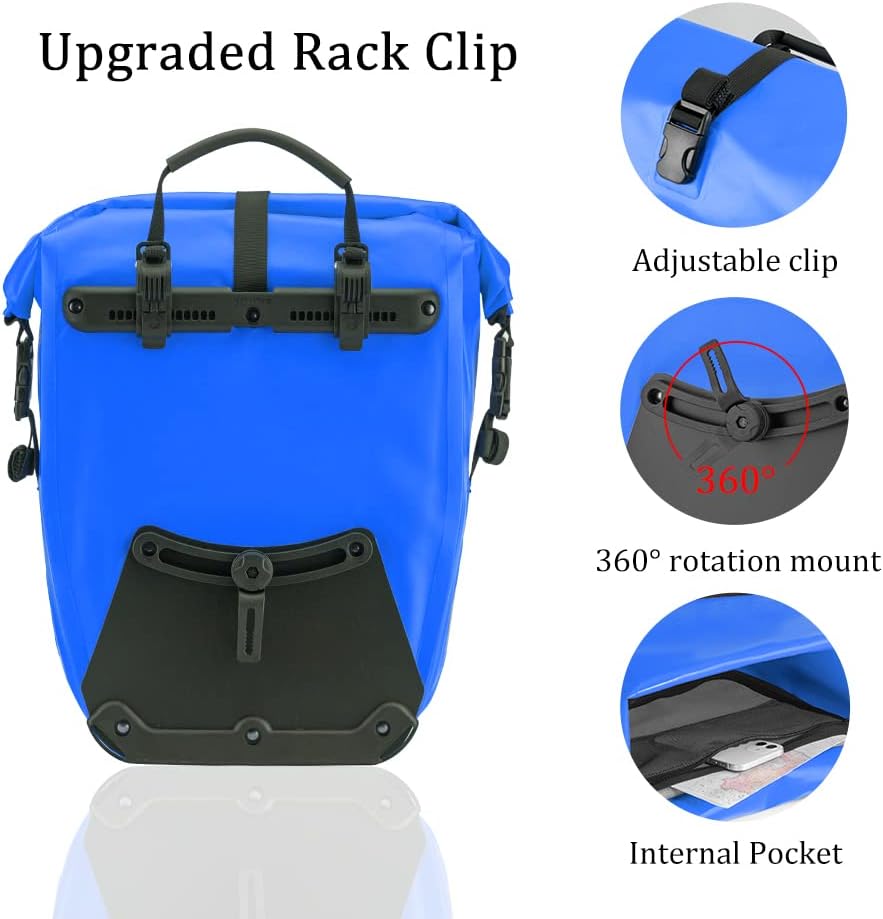 ROCKBROS Bike Panniers Waterproof Max 30L Capacity Cycling Traveling 2 Pack