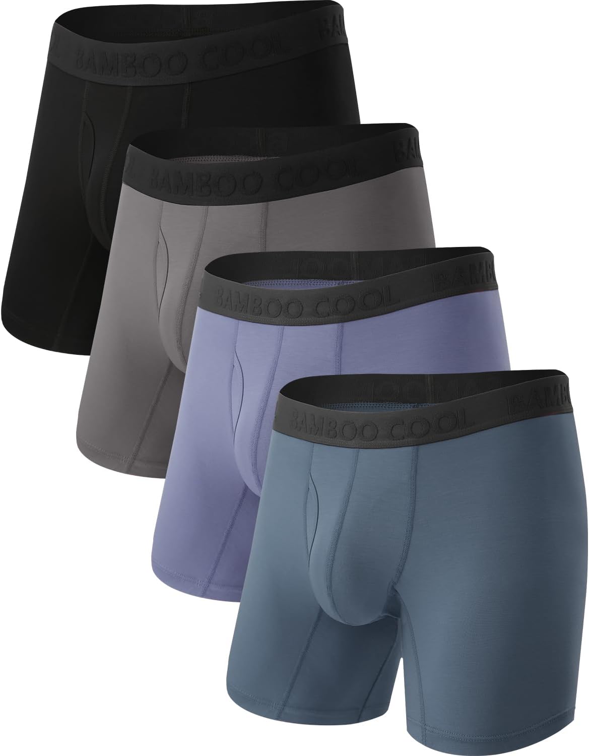 BAMBOO COOL Men's Cooling Underwear Ultra Soft Breathable Boxer Briefs Pack