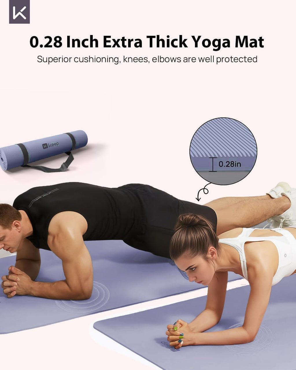 KEEP Extra Wide Yoga Mat, 7mm Thick 72" x 32" Exercise Mat