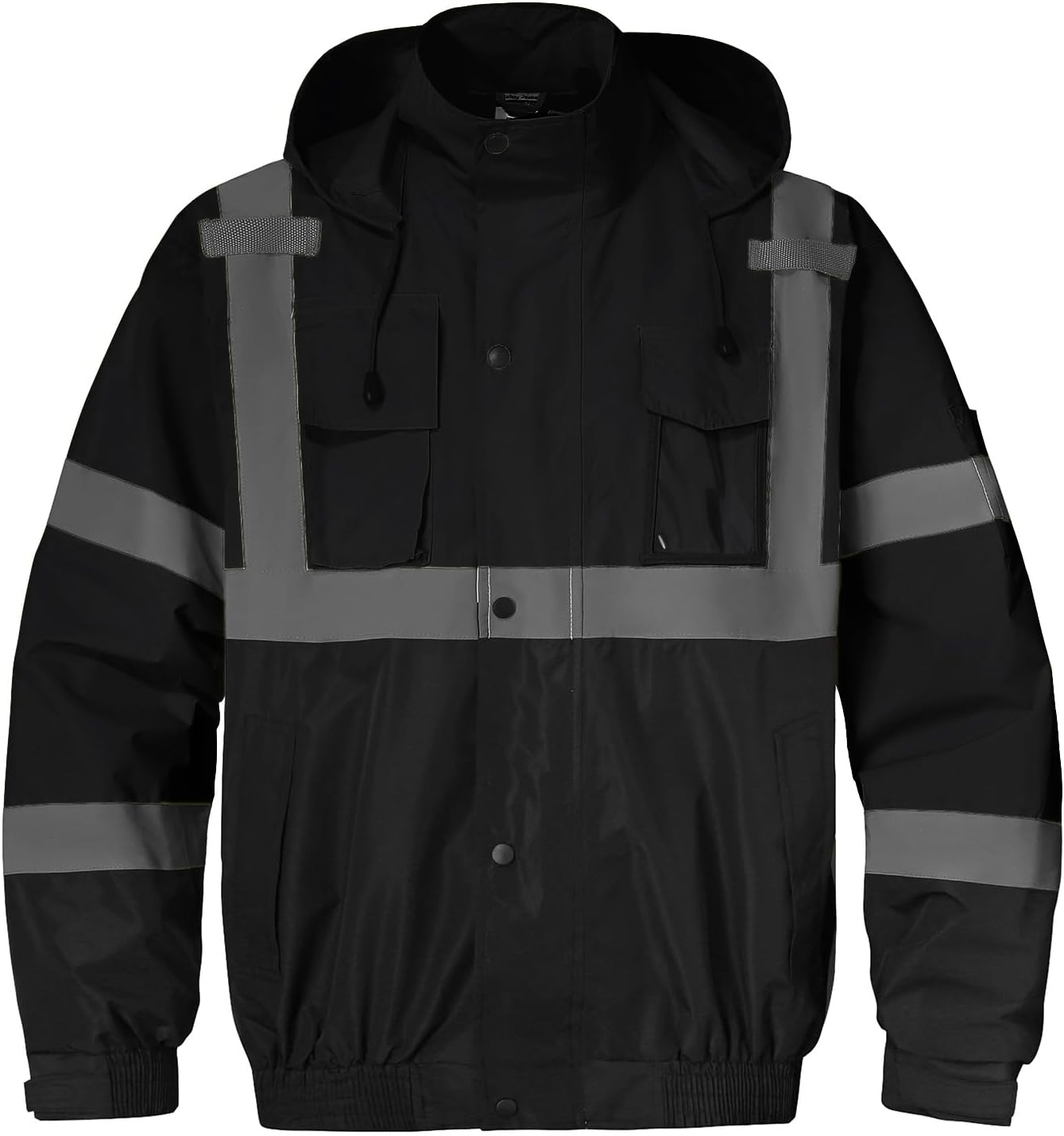 SKSAFETY Hi Vis Safety Rain Jacket for Men, Construction Work Rain Gear Heavy Duty Class 3 Rain Coat Waterproof Lightweight