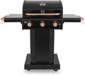 Kenmore 3-Burner Gas Grill | Foldable Side Tables, Cast Iron Cooking Grates, Warming Rack, Hooks for BBQ Grilling Tools, Propane Gas Barbecue Grill, 30,000 BTUs, Black with Copper Accent