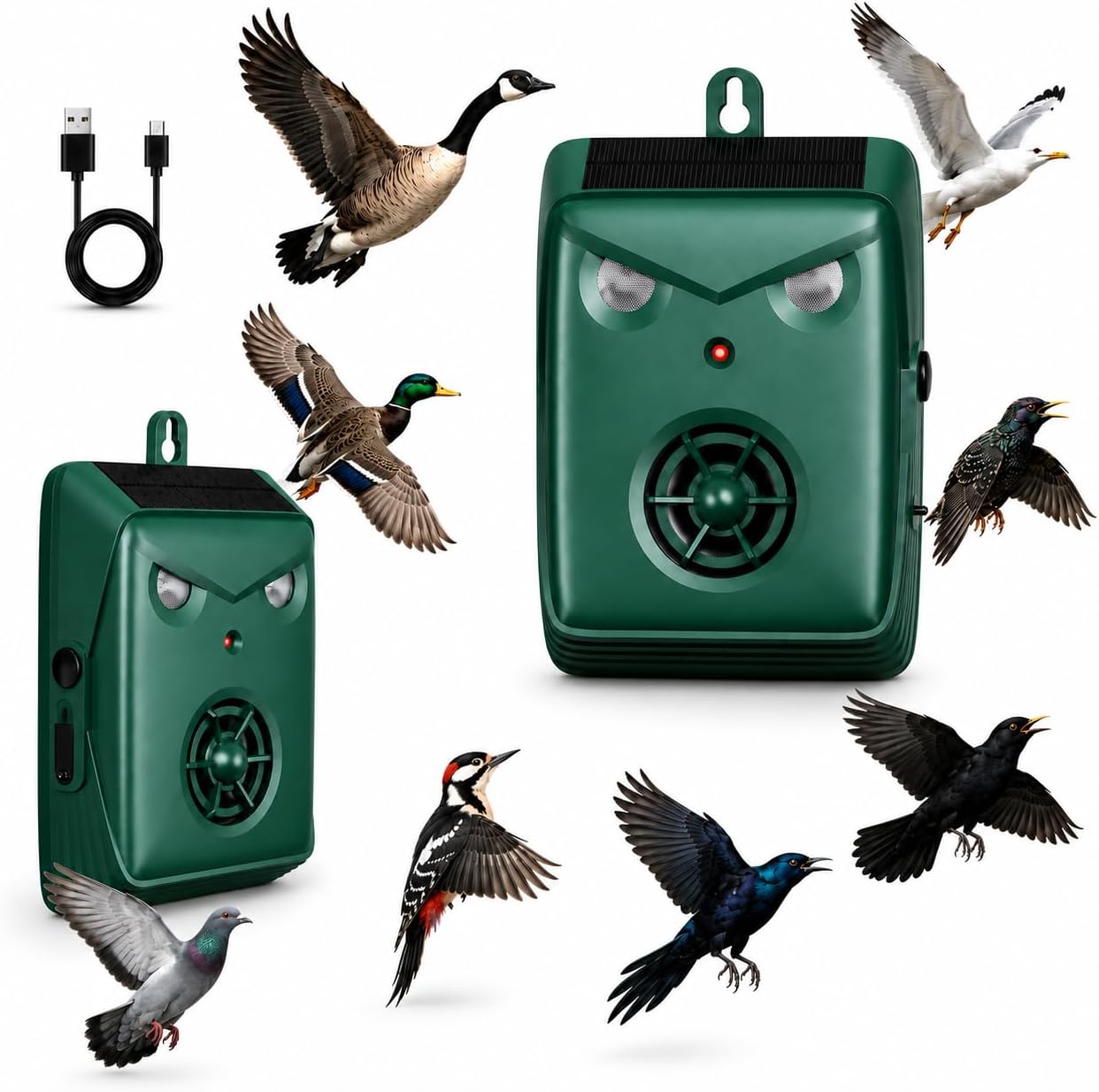 Solar Ultrasonic Bird Repellent Devices Outdoor Geese&Duck Deterrent