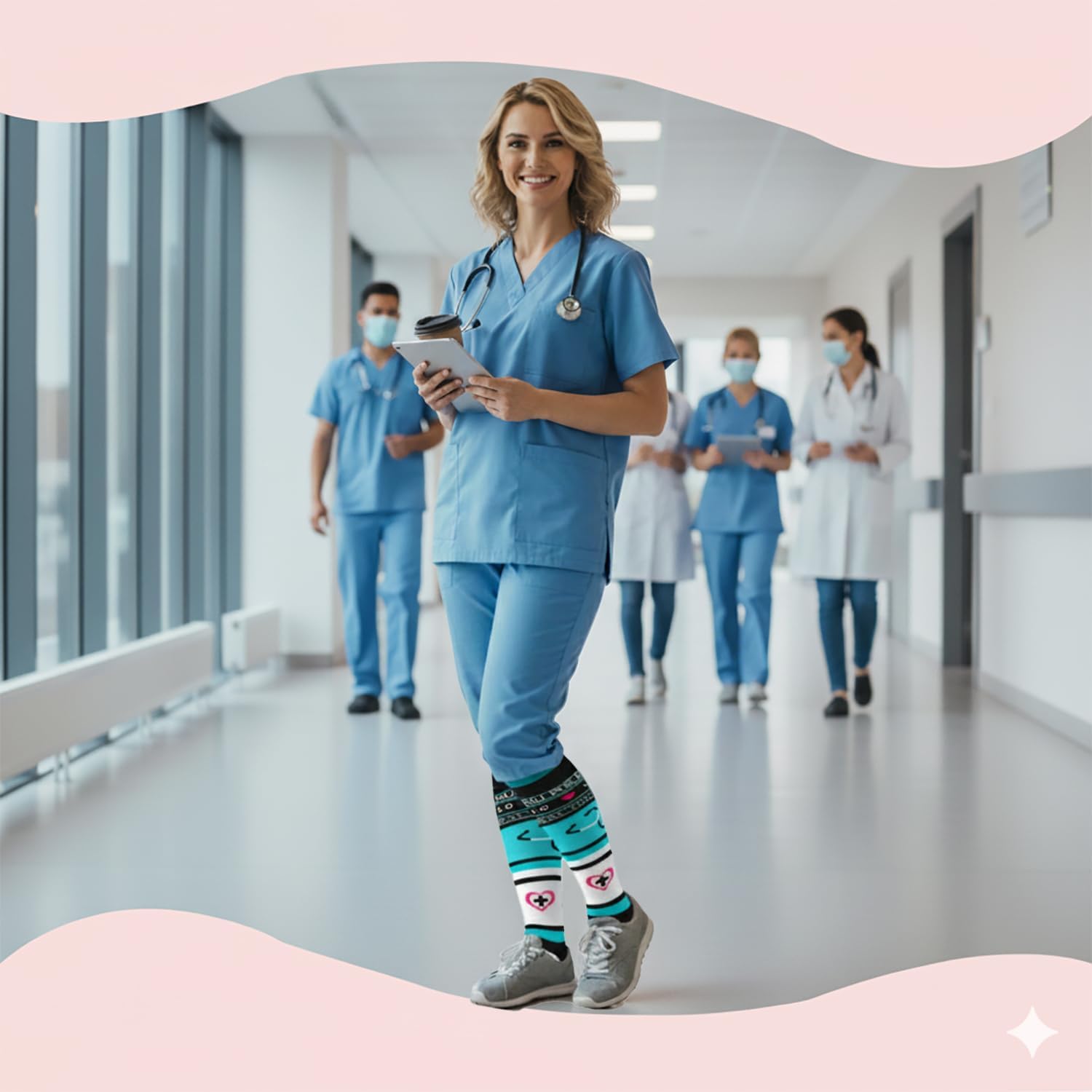 Sooverki Compression Socks for Women & Men 6 Pairs is Best Supportive Knee High Stockings for Circulation, Travel, Nurses