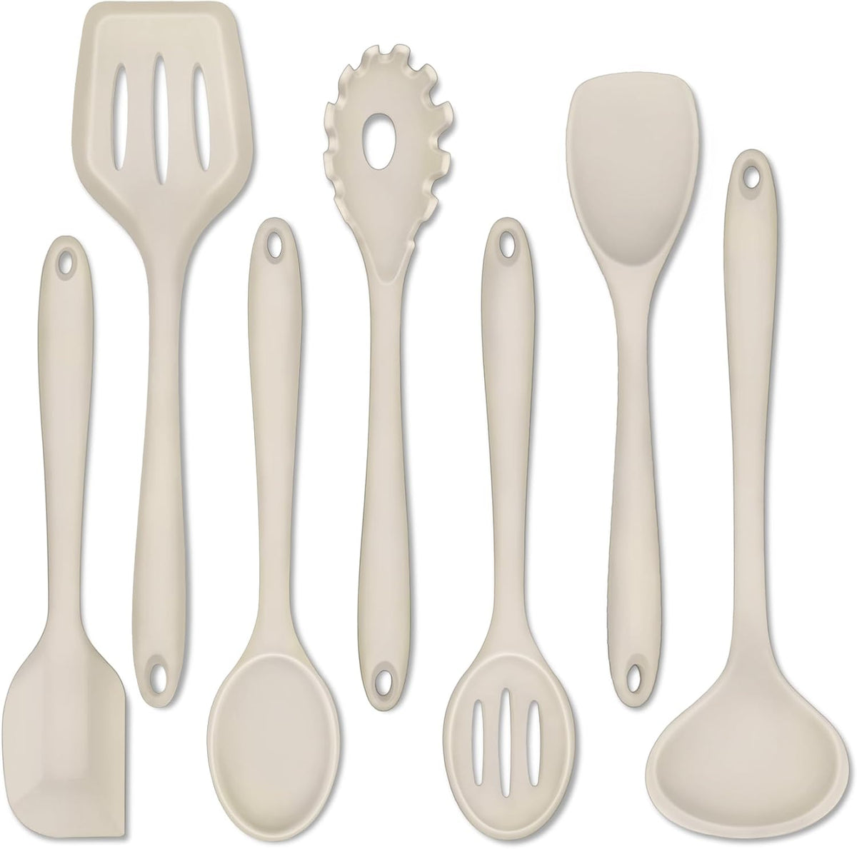 P&P CHEF Blue Kitchen Utensils, Silicone Cooking Utensil Set of 7