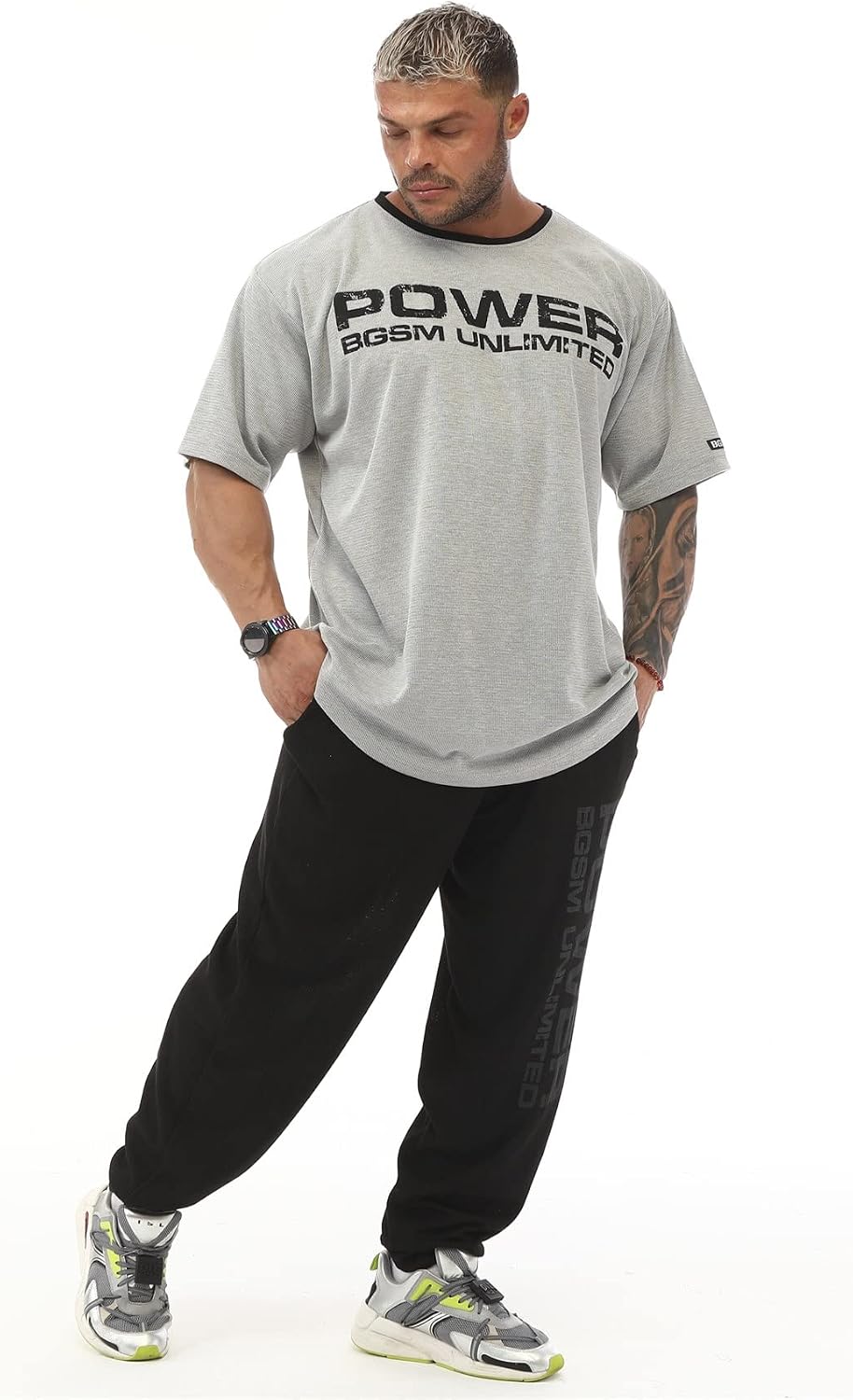 Men's Oversize Gym Fitness and Bodybuilding T-Shirt, Cotton O-Neck Lifestyle Top