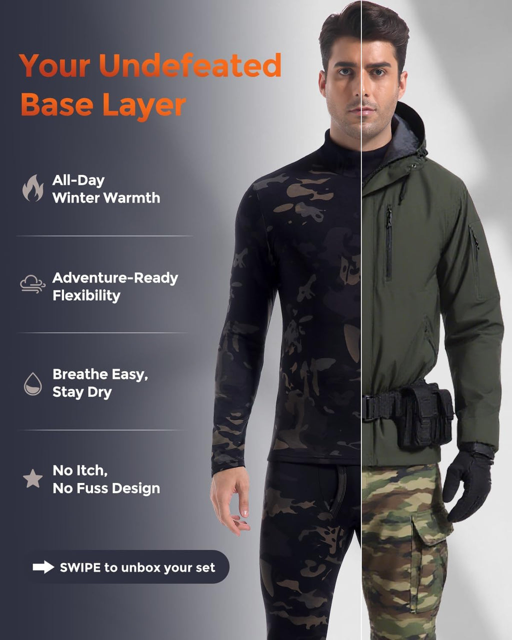 Thermal Underwear Long Johns for Men Cold Weather Base Layer Set
