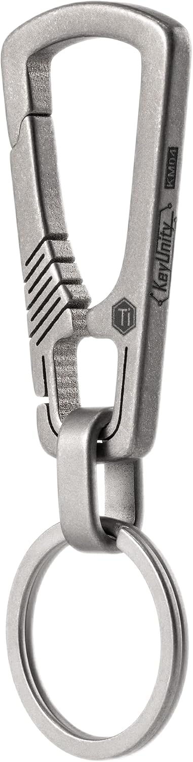 KeyUnity Titanium Carabiner Keychain Clip, Quick Release EDC Key Holder Organizer with Key Ring