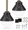 2-Pack LED Camping Lantern Rechargeable 5000mAh with Magnetic, 600LM Waterproof Battery Powered Hanging Tent Light, Cordless Portable Dimmable for Power Outages Hunting Survival Gear Outdoor