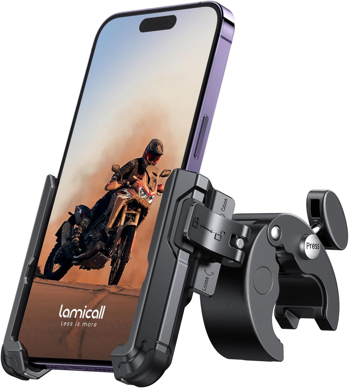 Lamicall Motorcycle Bike Phone Mount, 1s Lock Bike Phone Holder
