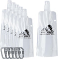 Ancable 17oz Collapsible Water Bottles, 6-Pack Reusable Travel Foldable Water Bottles for Hiking Camping Running Bike, BPA-Free Water Bottle, White