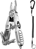 Mini Fishing Pliers, Pocket Tool with Braid Cutter & Coiled Lanyard